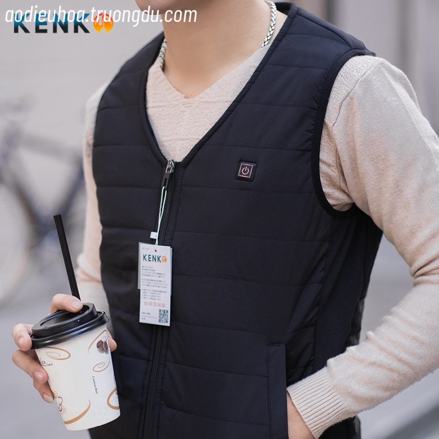 Áo khoác sưởi ấm KENKO V01 – Kiểu dáng Gile lót nỉ siêu ấm màu đen