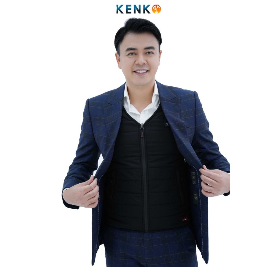 Áo khoác sưởi ấm KENKO V01 – Kiểu dáng Gile lót nỉ siêu ấm màu đen