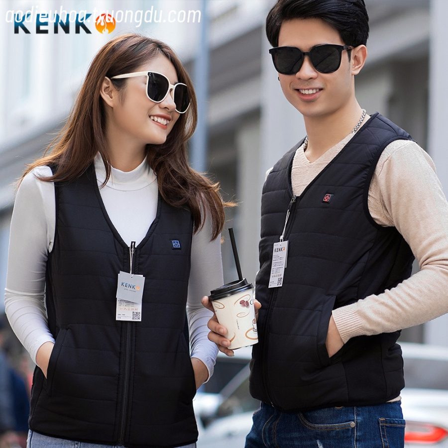 Áo khoác sưởi ấm KENKO V01 – Kiểu dáng Gile lót nỉ siêu ấm màu đen