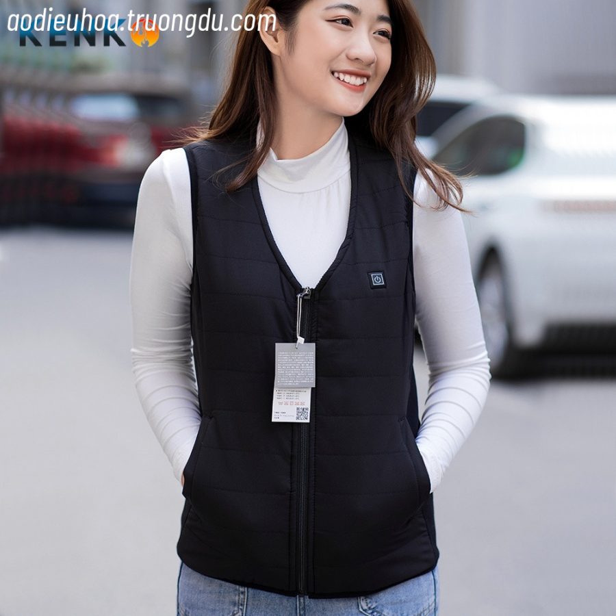 Áo khoác sưởi ấm KENKO V01 – Kiểu dáng Gile lót nỉ siêu ấm màu đen